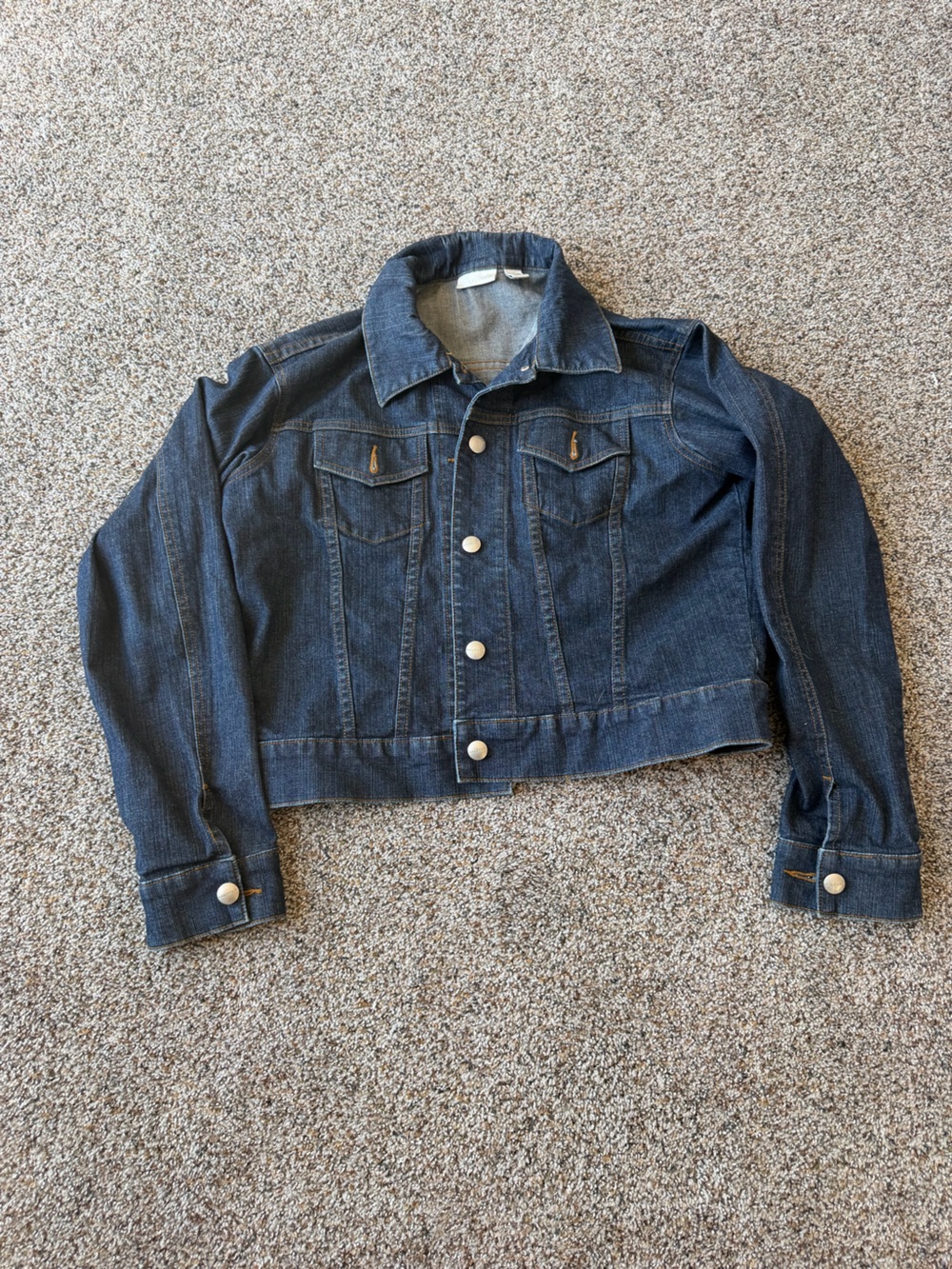 Halogen Nordstrom Dark Wash Denim Trucker Jean Jacket Button Front